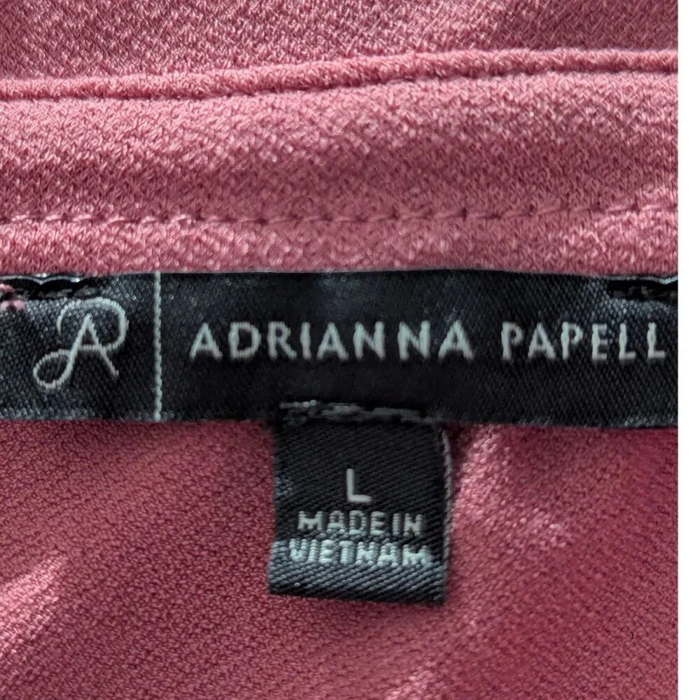Adrianna Papell Blush Pink Stretch Button-Down Shirt – Size L (EUC) - Picture 4 of 5